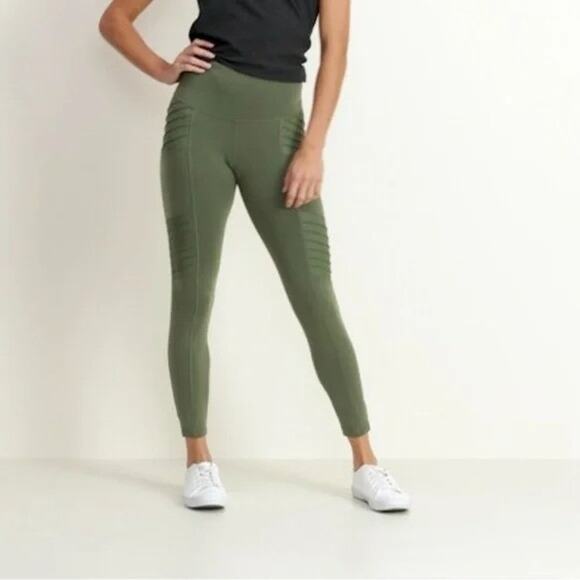 All in Motion High Waisted Moto Leggings Army Green X-Small - Picture 7 of 10